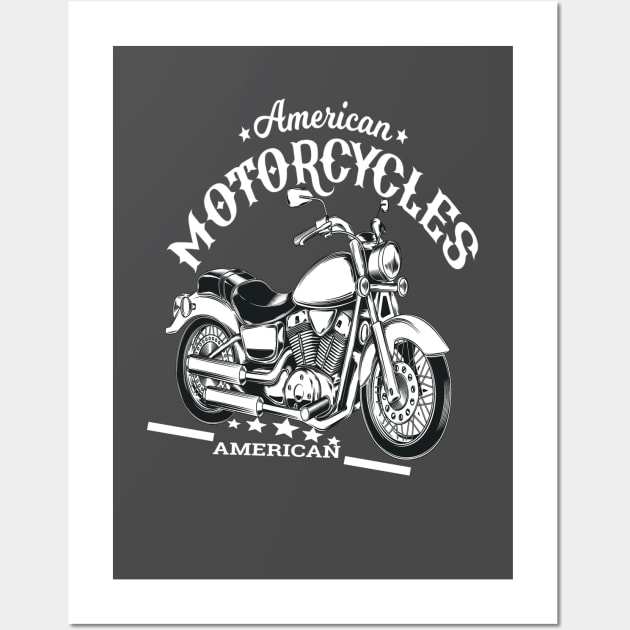 American Motorcycle Biker Style Wall Art by JeffDesign